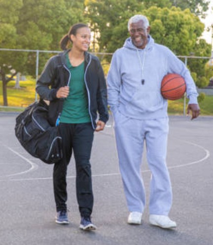 Dad and daughter athlete