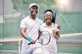 Parent and athlete tennis