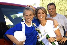 Parent and athlete volleyball